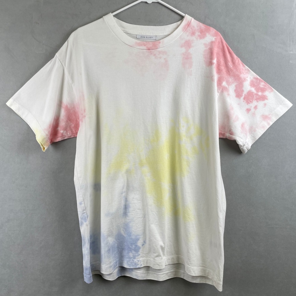 John Elliott University Tee Ink Bloom Tie Dye White Designer Mens 2 M Japan Rare